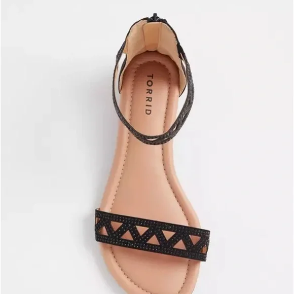 Torrid Black Geometric Strap Sandals size 11W - Picture 2 of 7